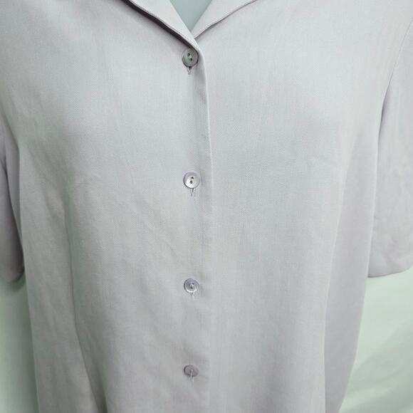 Pendleton Lavender Button Front Short Sleeve Silk Women's Blouse/Top 12 Petite - Picture 7 of 12